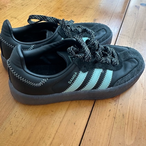 adidas Shoes - Adidas Samba Women’s Core Black and Haze Green Sneakers Tennis Shoes Rare